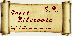 Vasil Miletović vizit kartica